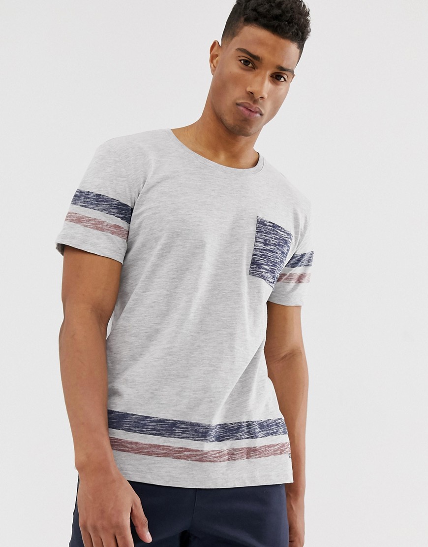Esprit t-shirt with contrast pocket and stripe sleeve