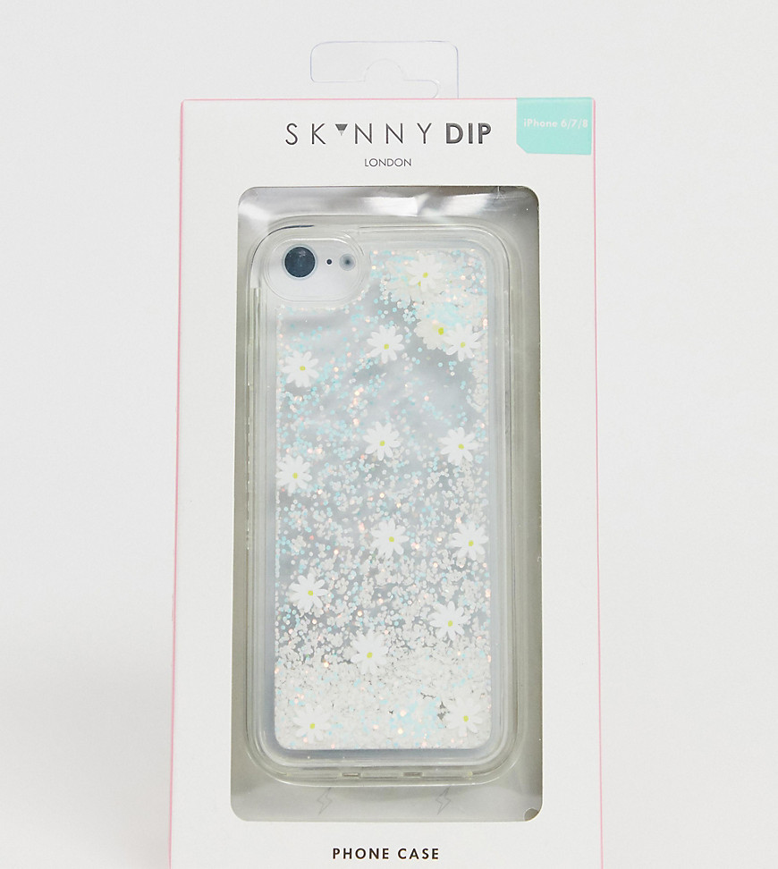 Skinnydip Daisy liquid glitter iPhone case for 6/7/8/s/6 Plus/7 Plus/X/XS