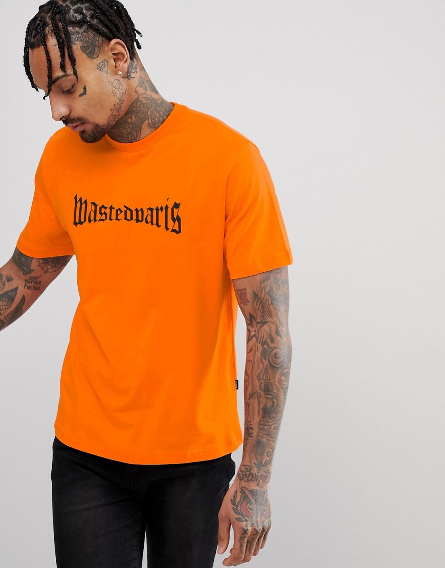Wasted Paris London T-Shirt In Orange - Orange