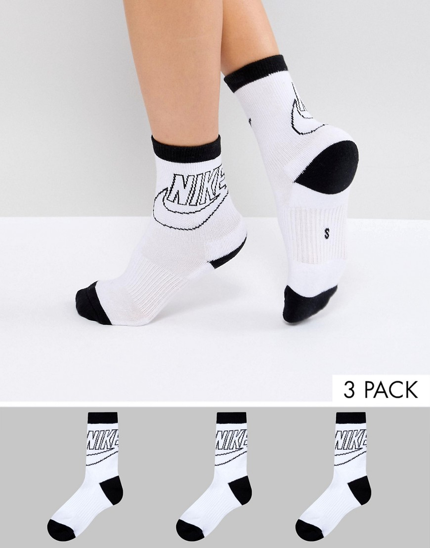 3 пары носков с логотипом Nike - Белый 