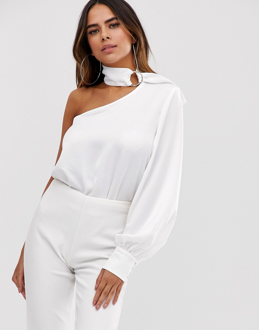 4th + Reckless one shoulder choker body in white