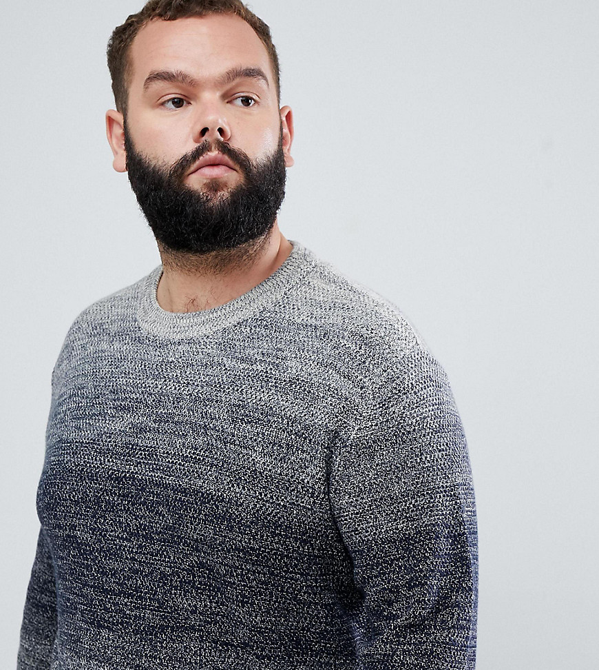 Jack & Jones Originals Plus Size knitted jumper with mixed yarn fade