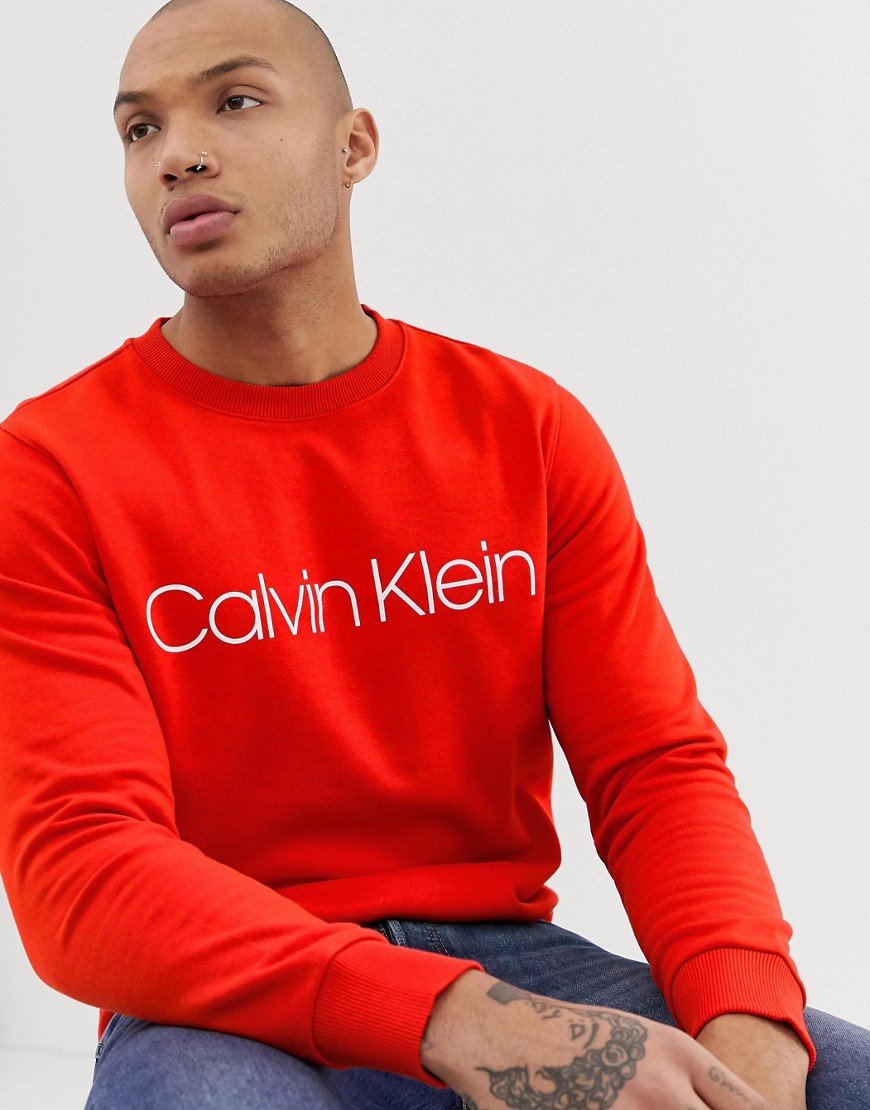 Calvin Klein large logo sweatshirt in red