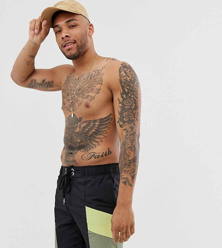 Ellesse Padre swim short with yellow and green exclusive at ASOS