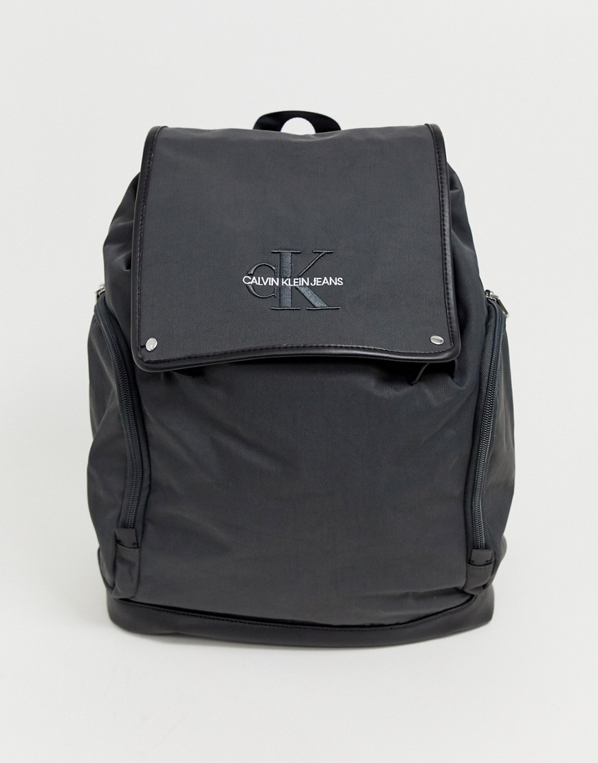 Calvin Klein Jeans monogram logo backpack in grey