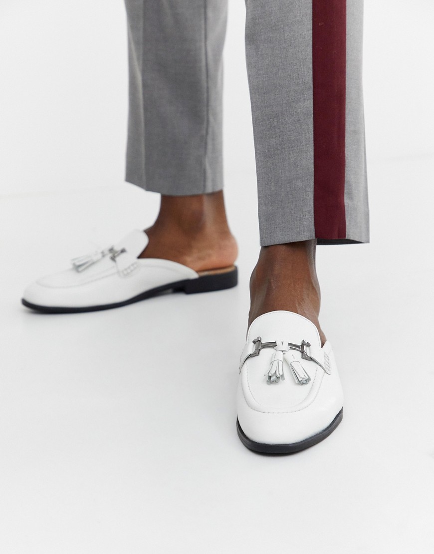 House Of Hounds Bardin slip on loafers in white leather