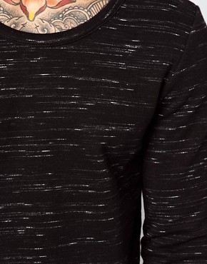 Image 3 of ASOS Sweatshirt With Scoop Neck And Speckle Fabric