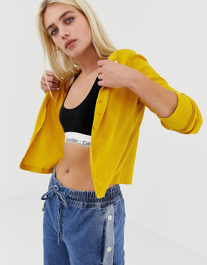 Noisy May textured cropped cardigan