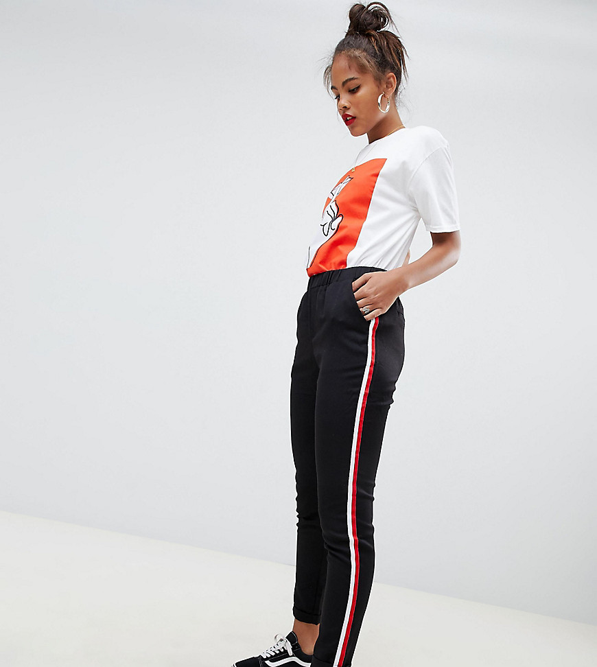 New Look Tall Stripe Side Trousers - Black pattern