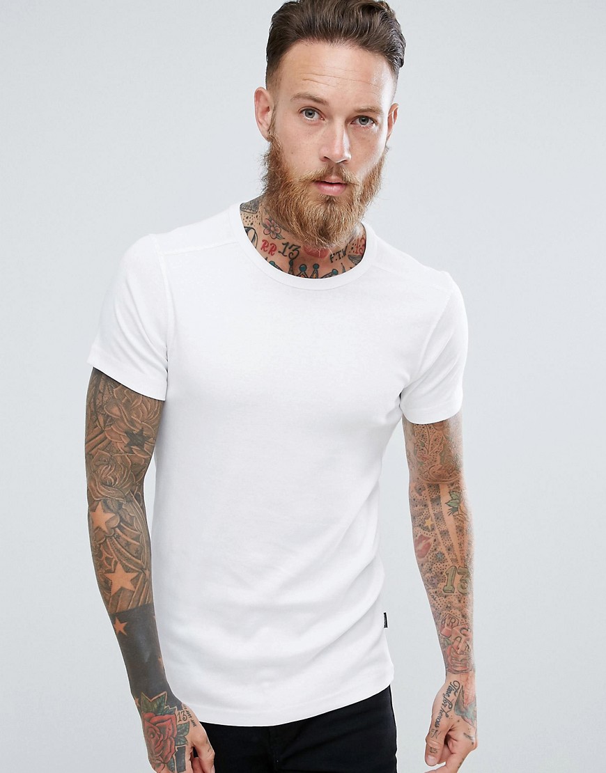 Lindbergh Basic Muscle Fit T-Shirt in White - White