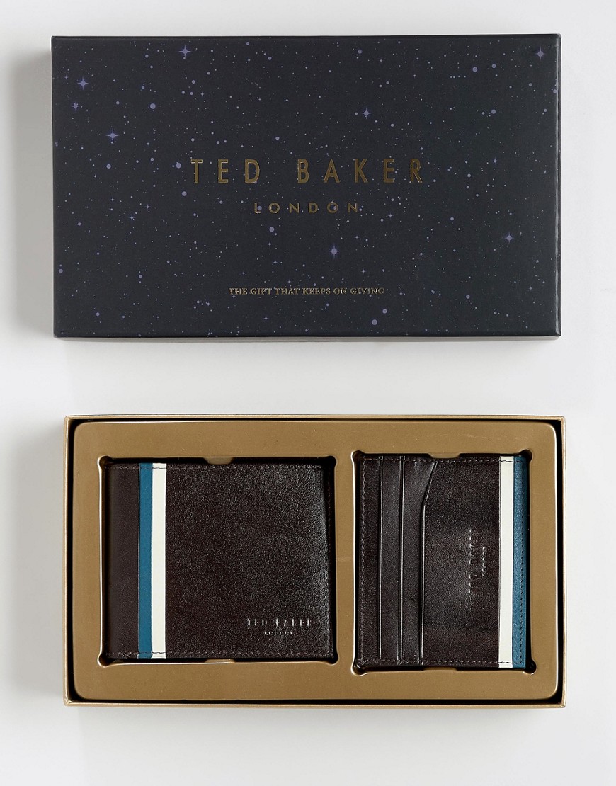 Ted Baker Hooms wallet & card holder gift set - Brown