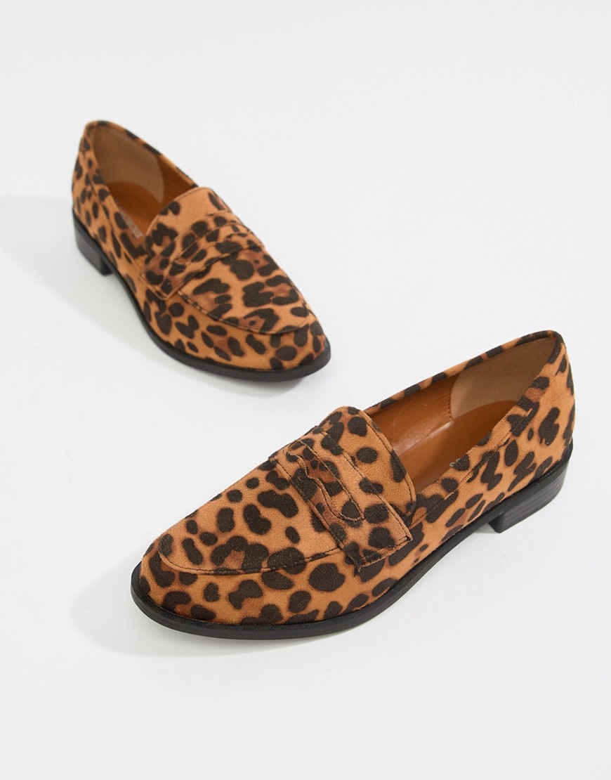 Glamorous leopard print flat loafers