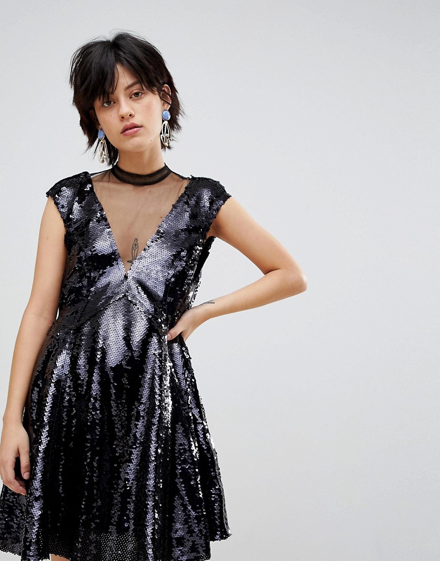 Free People Dance Till Dawn Ombre Sequined Dress