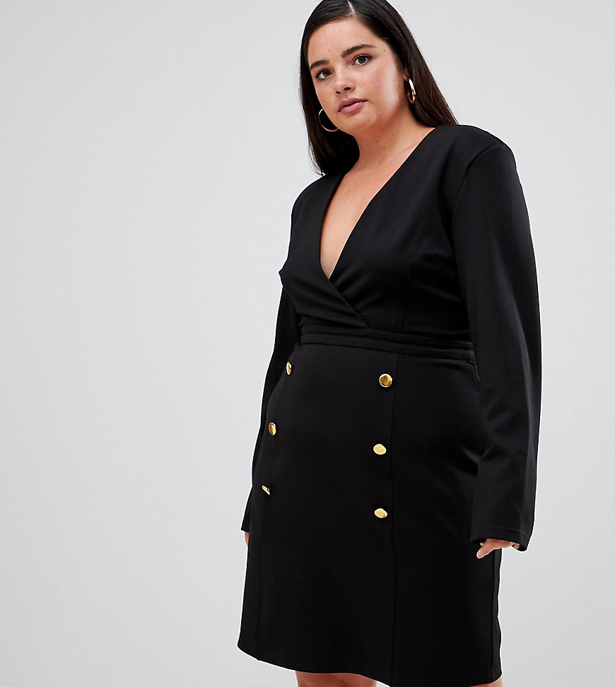 Unique 21 Hero tailored dress with gold buttons
