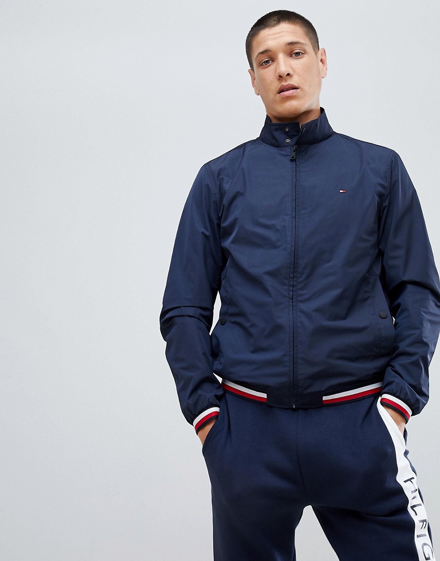 Tommy Hilfiger Sports Capsule Funnel Jacket Icon Stripe Trim in Navy - Navy
