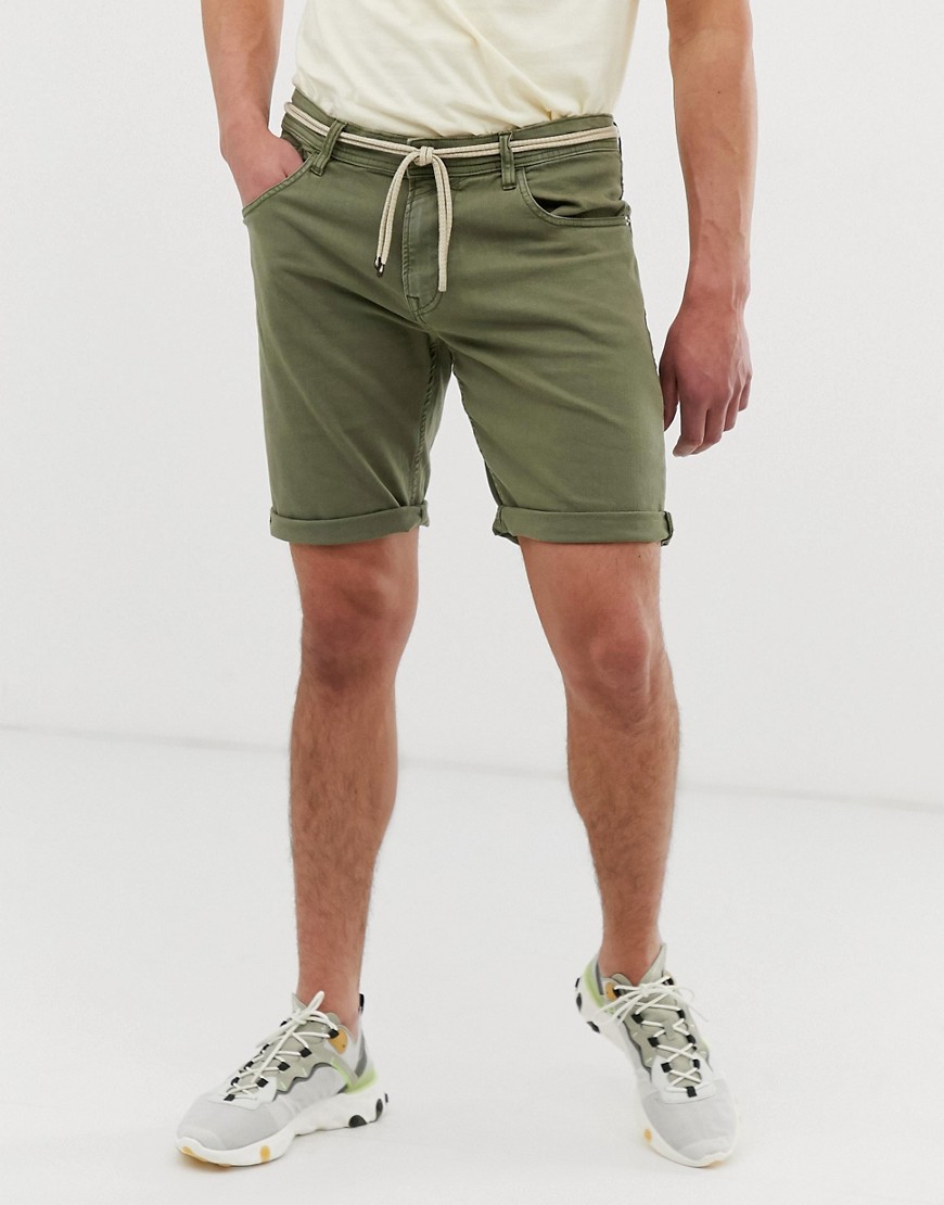 Tom Tailor denim shorts in olive green