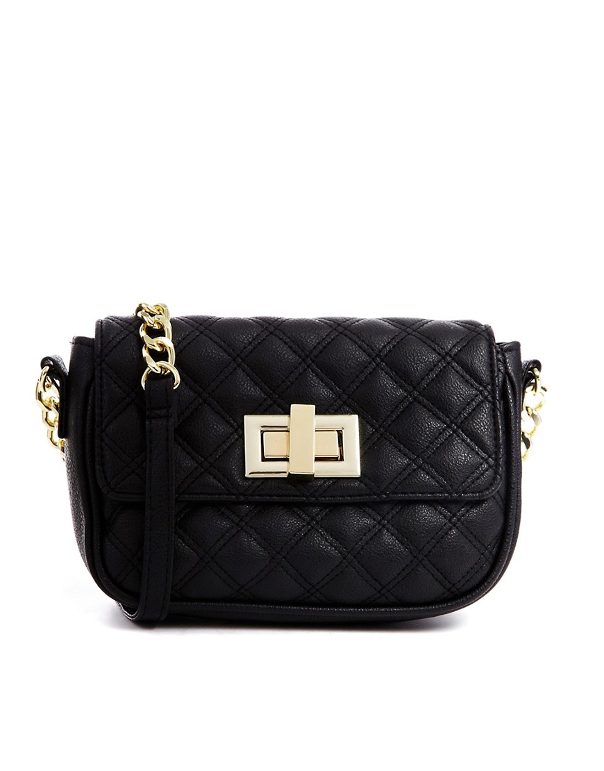 ASOS | ASOS Quilted Cross Body Bag with Chunky Chain at ASOS