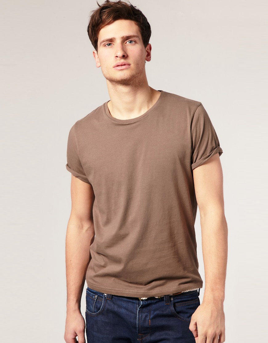 ASOS | ASOS Crew Neck T-Shirt with Roll up sleeves at ASOS