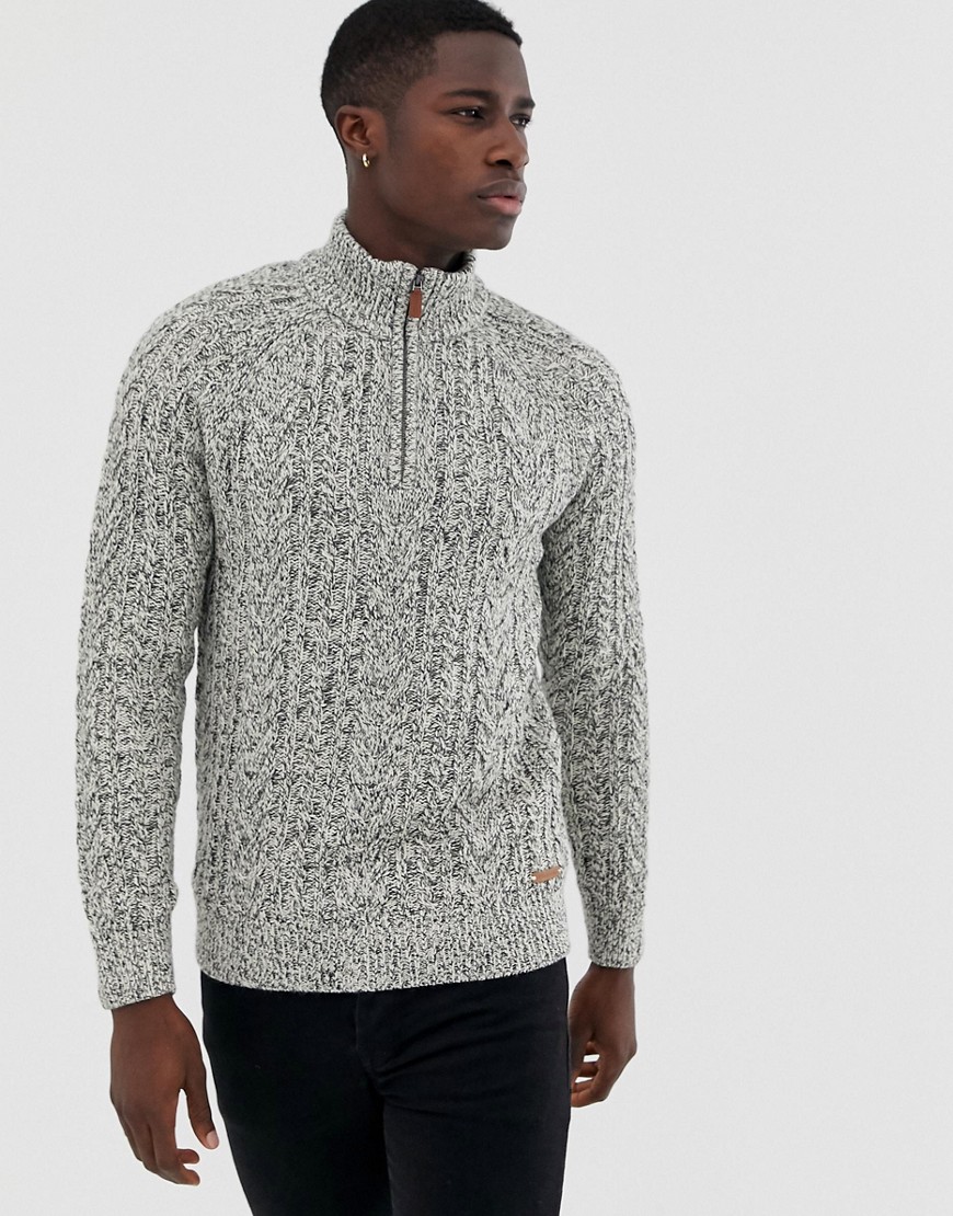 Pier One wool blend jumper in grey with zip