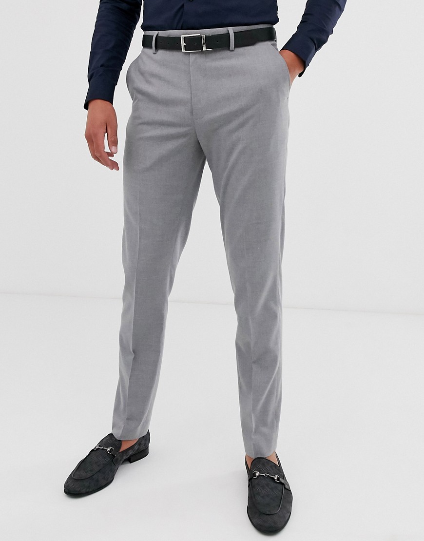 Asos Design Super Skinny Smart Trousers In Light Grey Dog Tooth