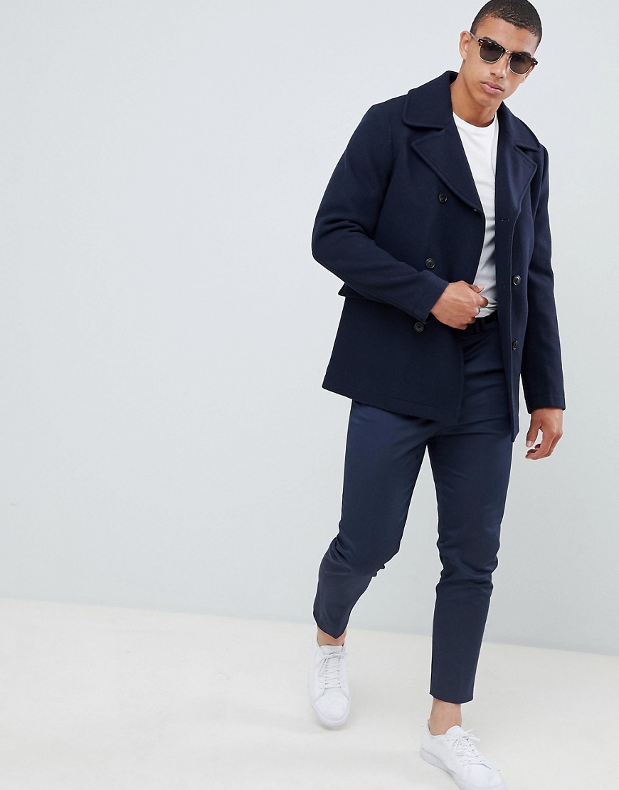 Selected Homme recycled wool peacoat