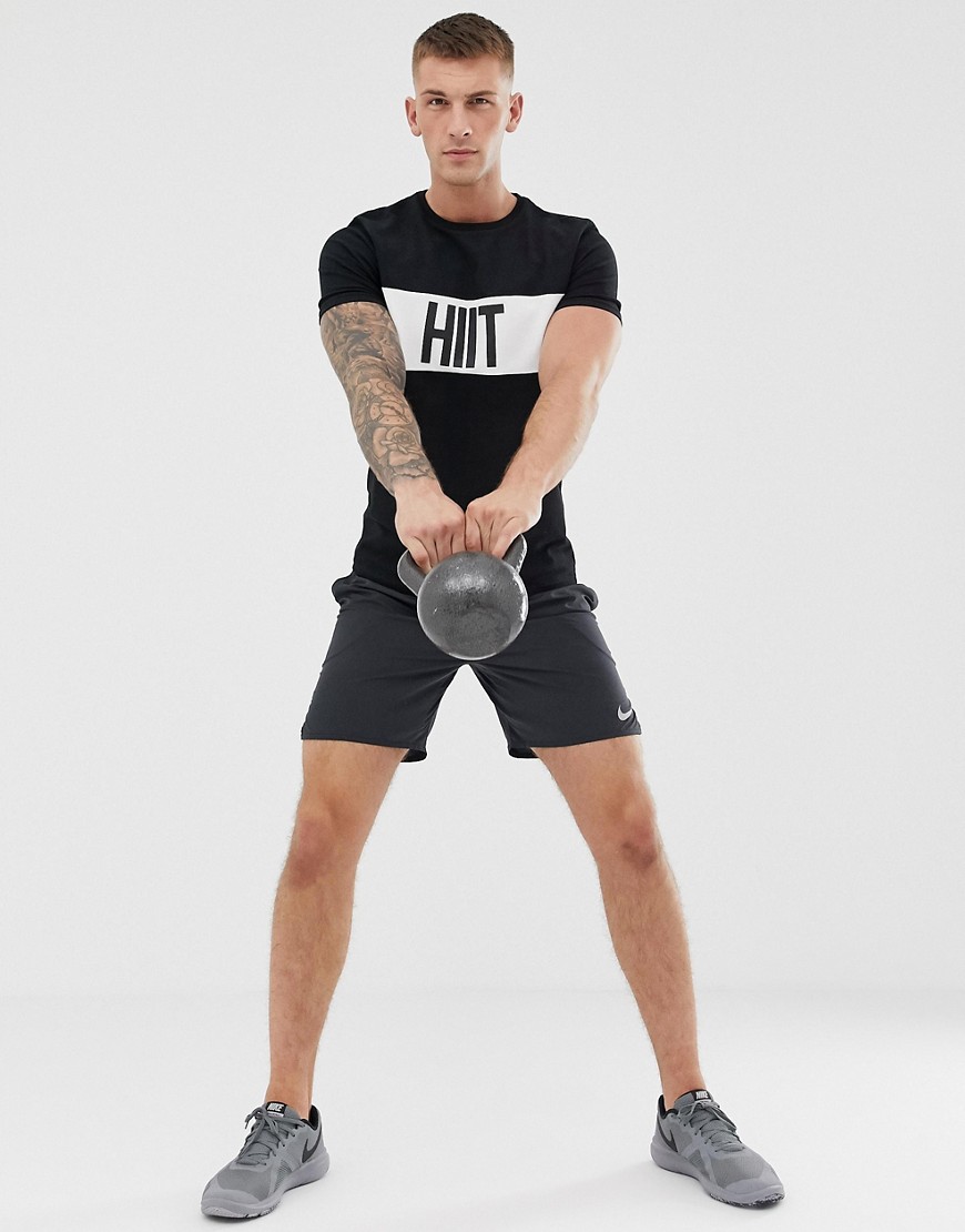 HIIT T-Shirt With Chest Panel In Black