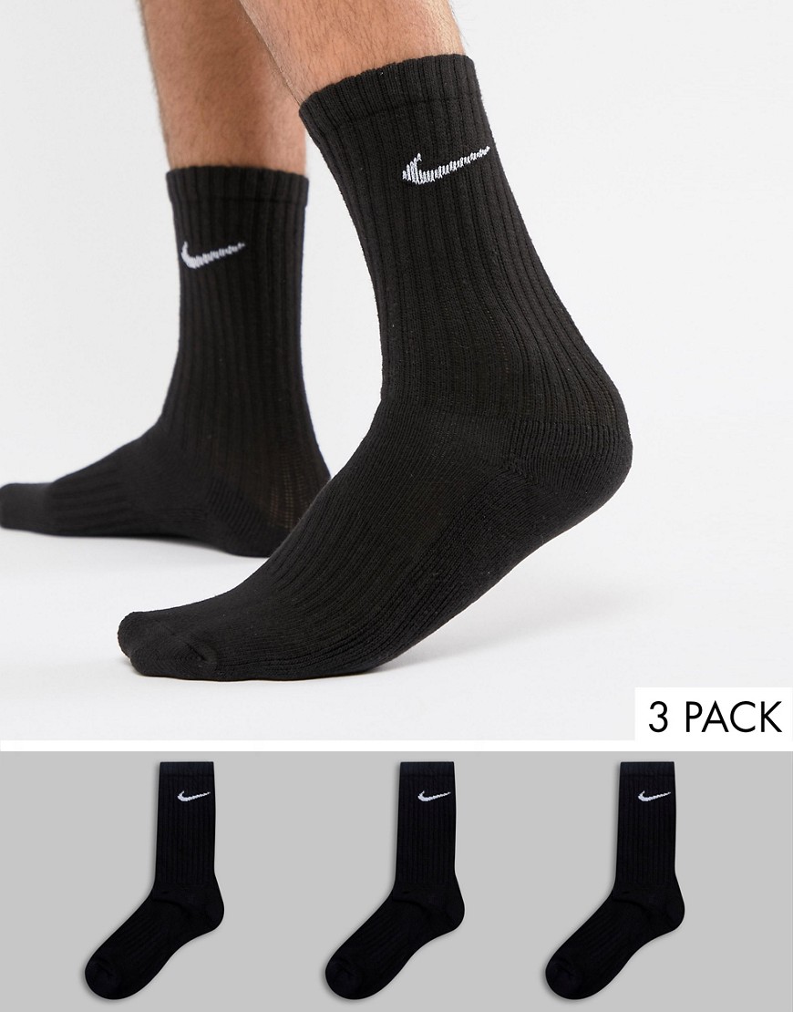 Nike Training 3 Pack Socks In Black SX4508-001