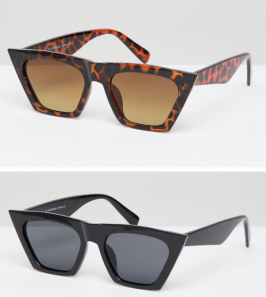 Солнцезащитные очки в квадратной оправе - набор из 2 7X - Мульти 