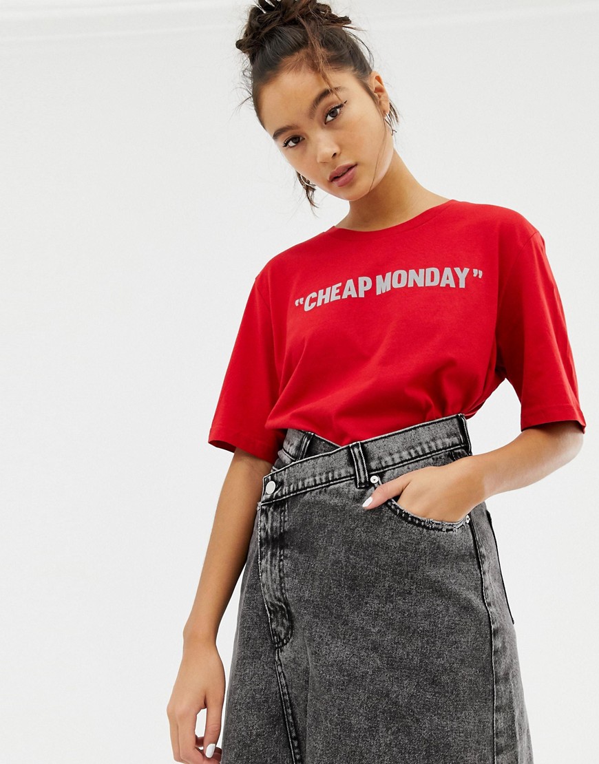 Cheap Monday organic cotton t-shirt with reflective logo