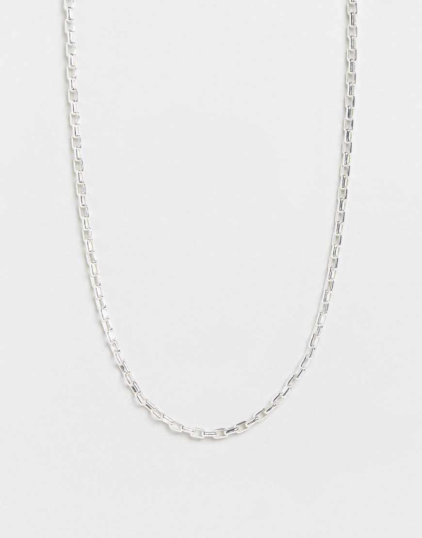 Asos Design Neckchain With Vintage Style Chain In Silver Tone