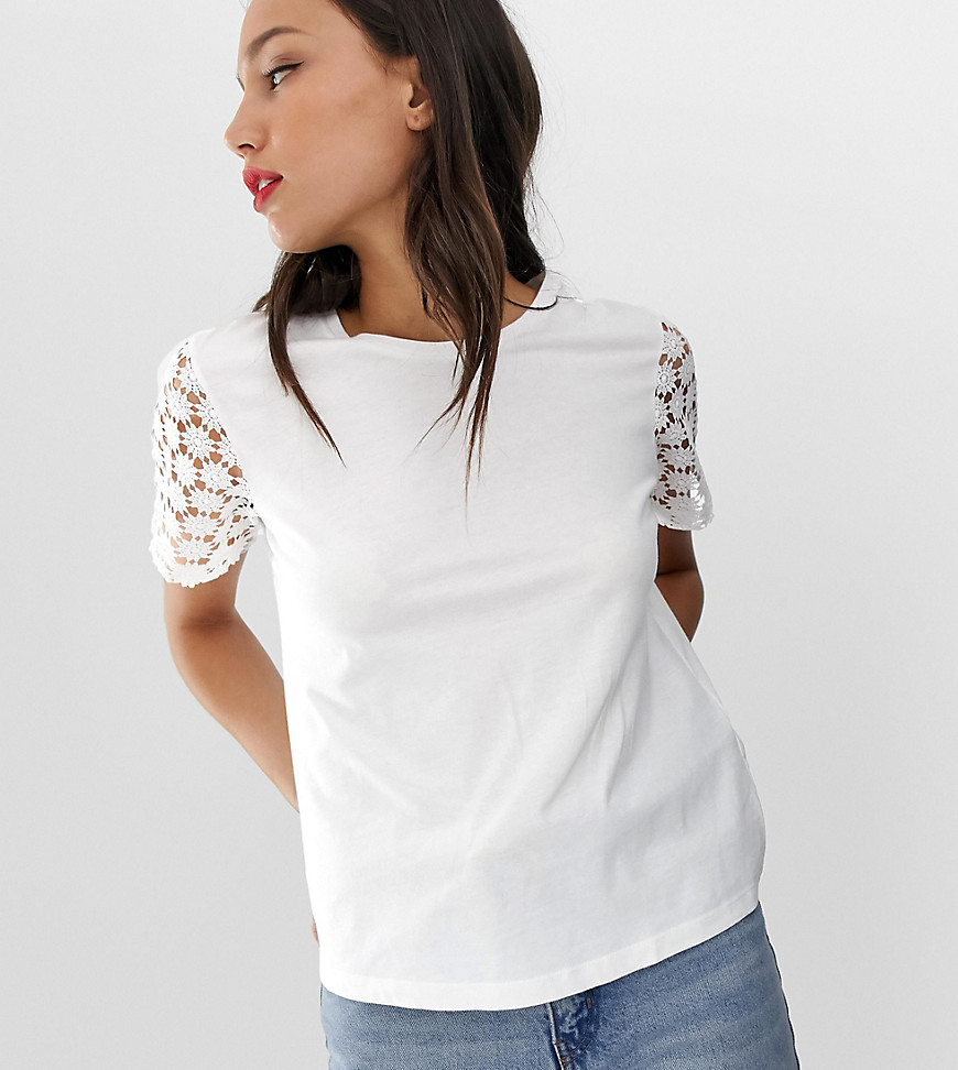 ASOS DESIGN Tall t-shirt with lace sleeve