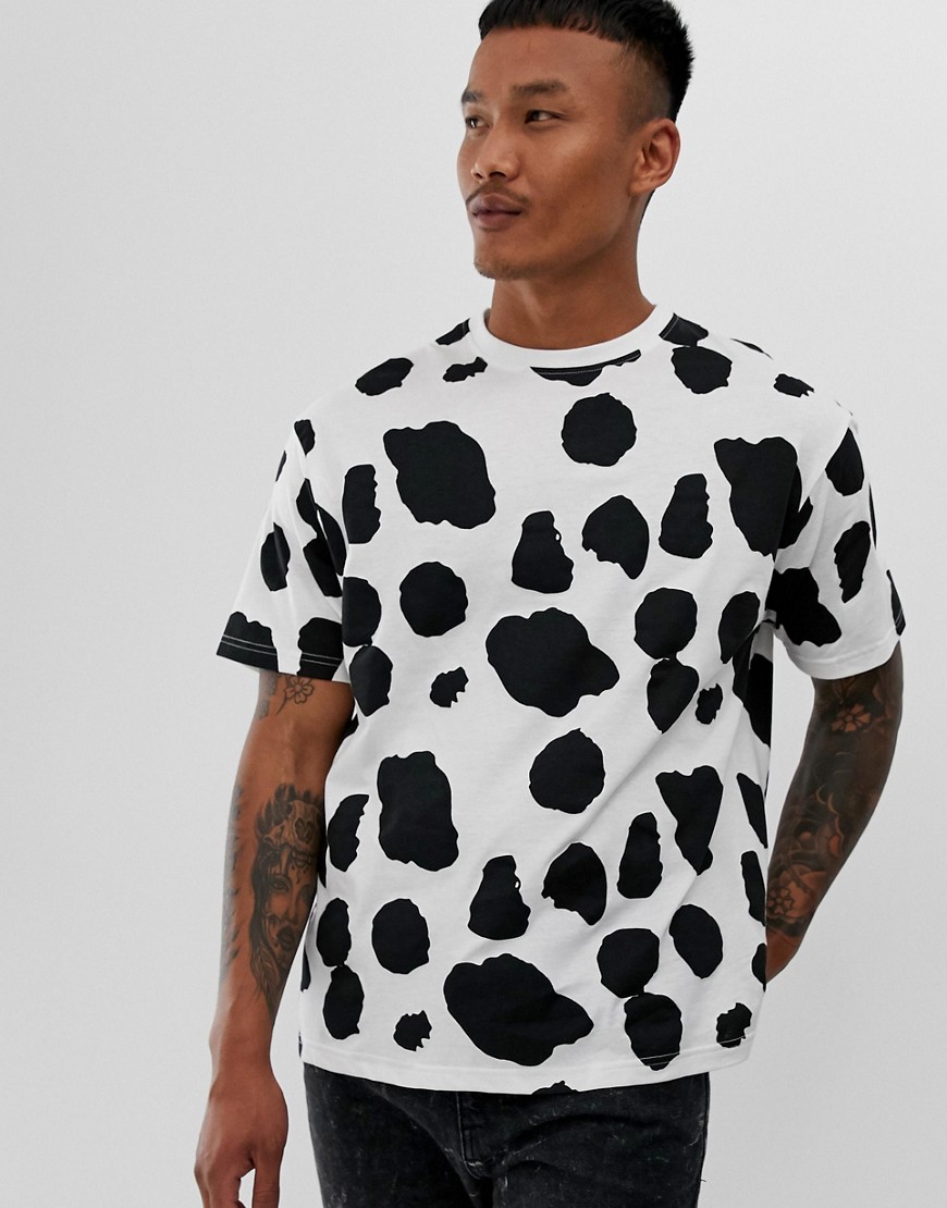 Another Influence boxy tshirt with animal cow print