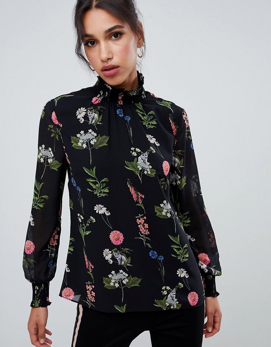 Ted Baker Taalia Florence Cold Shoulder Sheared Blouse - Multi | ModeSens