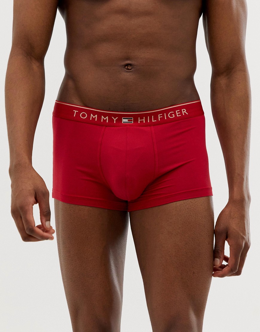 Tommy Hilfiger Low Rise Microfibre Trunk in Red