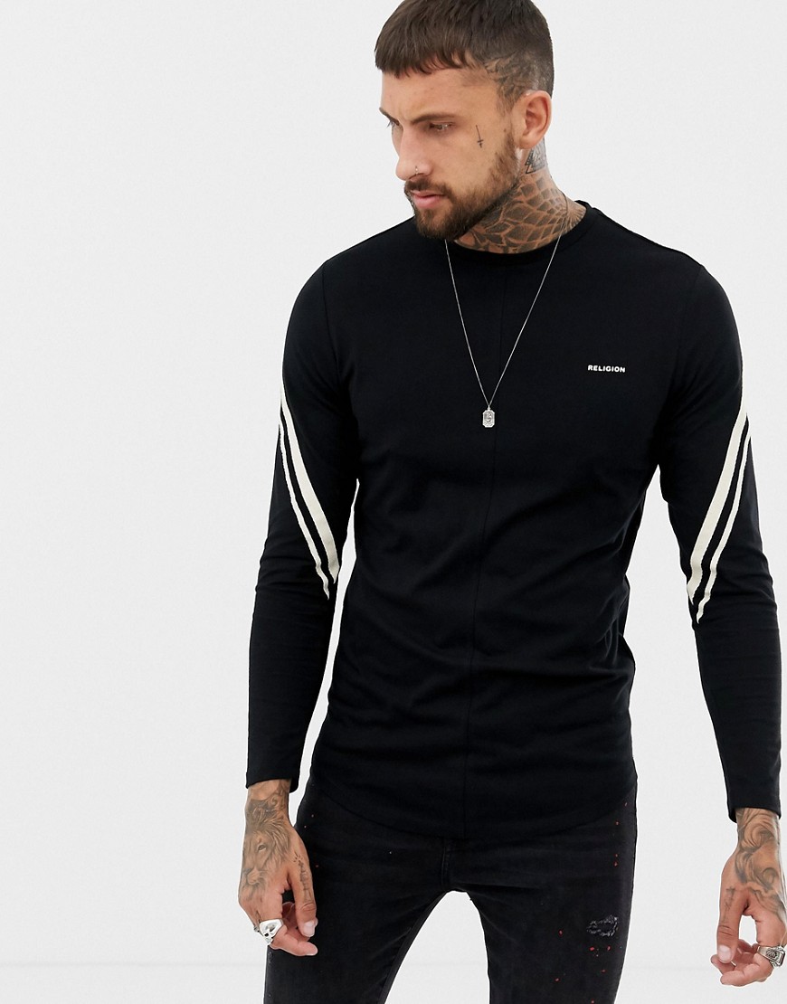 Religion long sleeve top with contrast taping