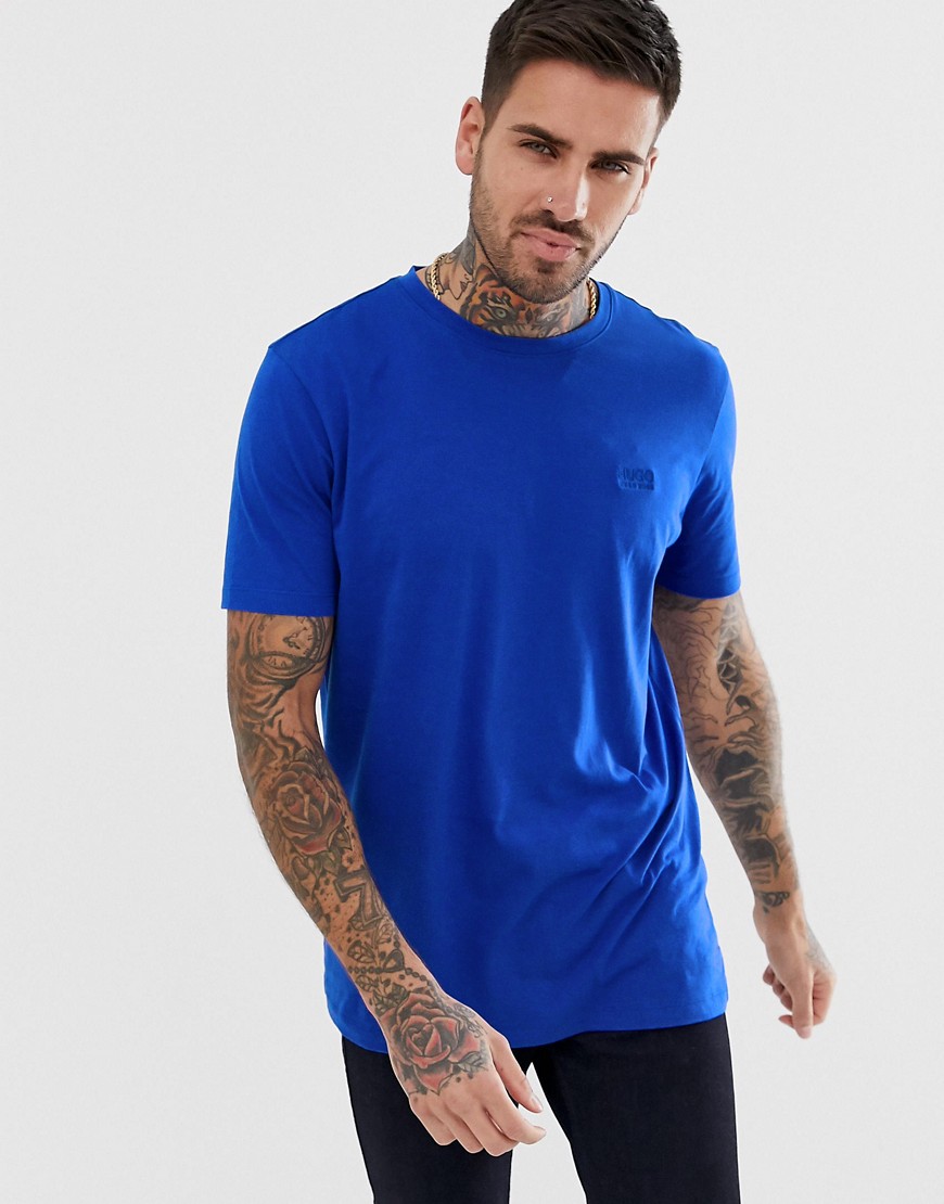 HUGO Dero small chest logo t-shirt in blue