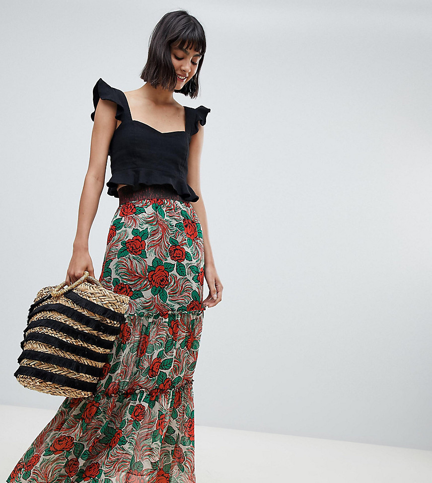 Anna Sui Exclusive Mexicana Midaxi Skirt - Poppy multi