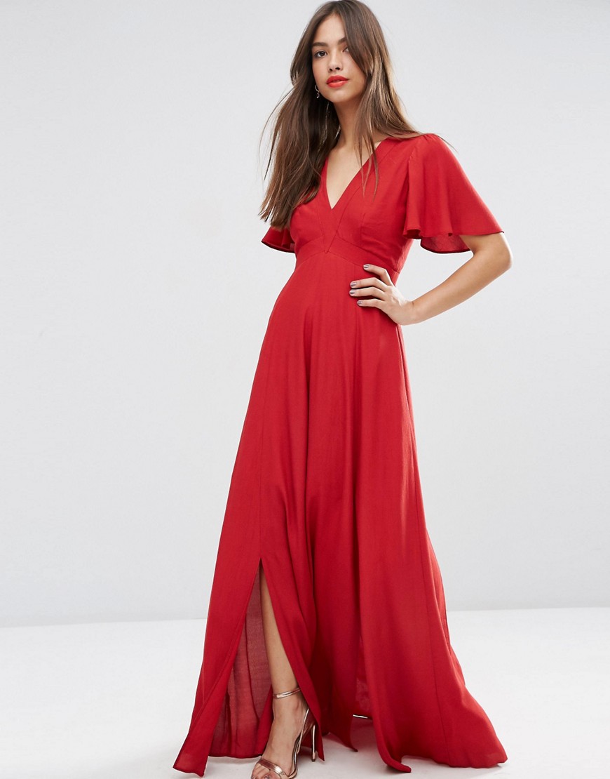 ASOS | ASOS Pretty Maxi Dress with Ruffle Sleeve at ASOS