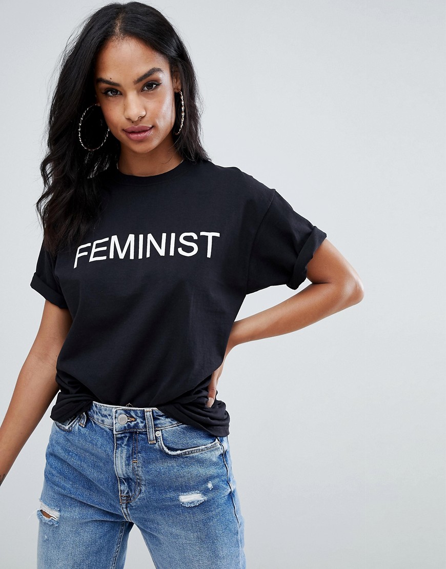 Ax Paris Feminist Short Sleeve T-shirt - Black