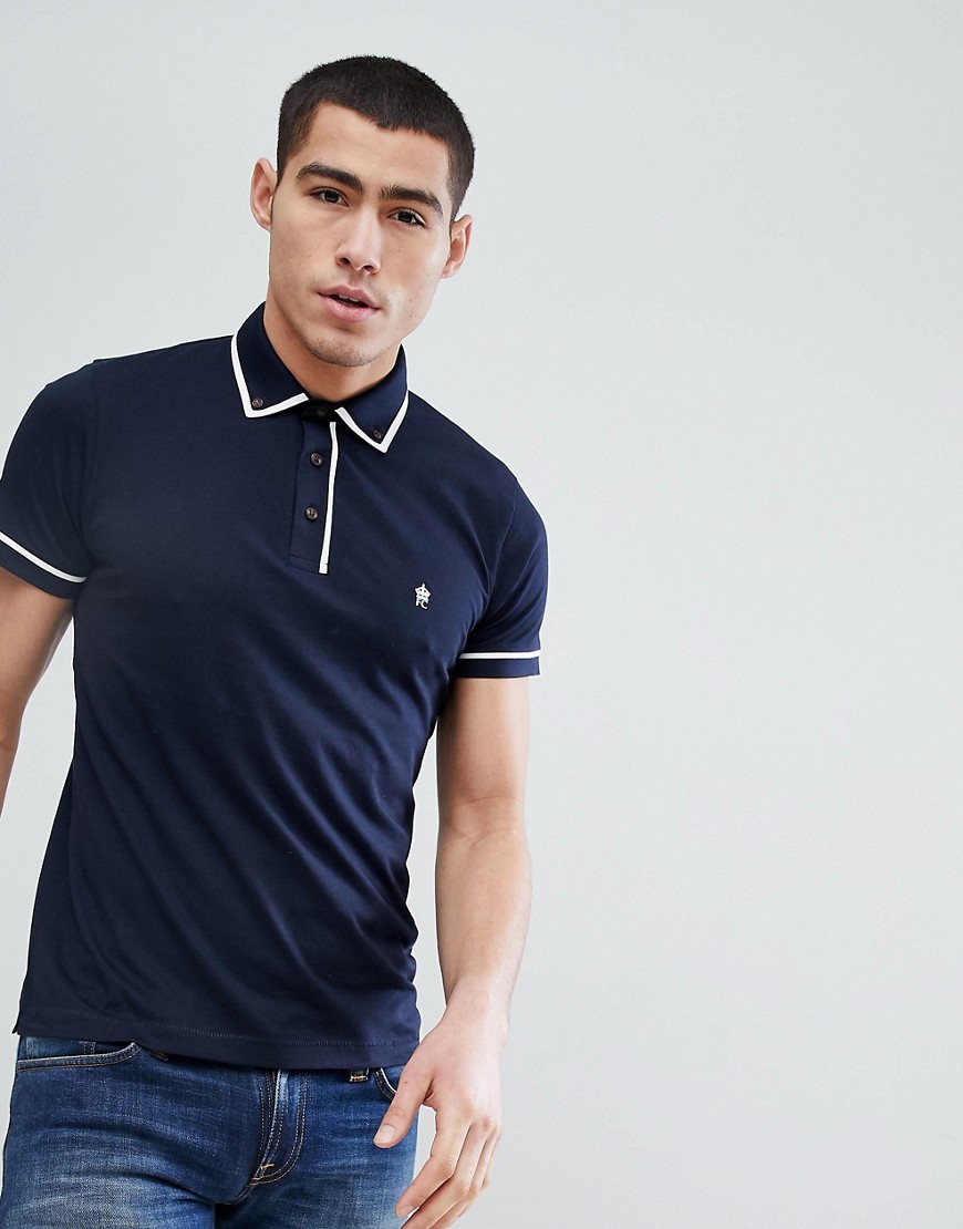 French Connection Piping Polo Shirt - Marine