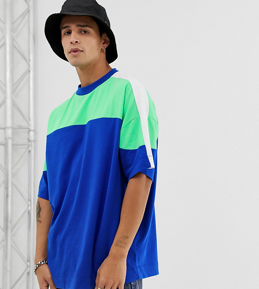 COLLUSION cut and sew oversized t-shirt in green