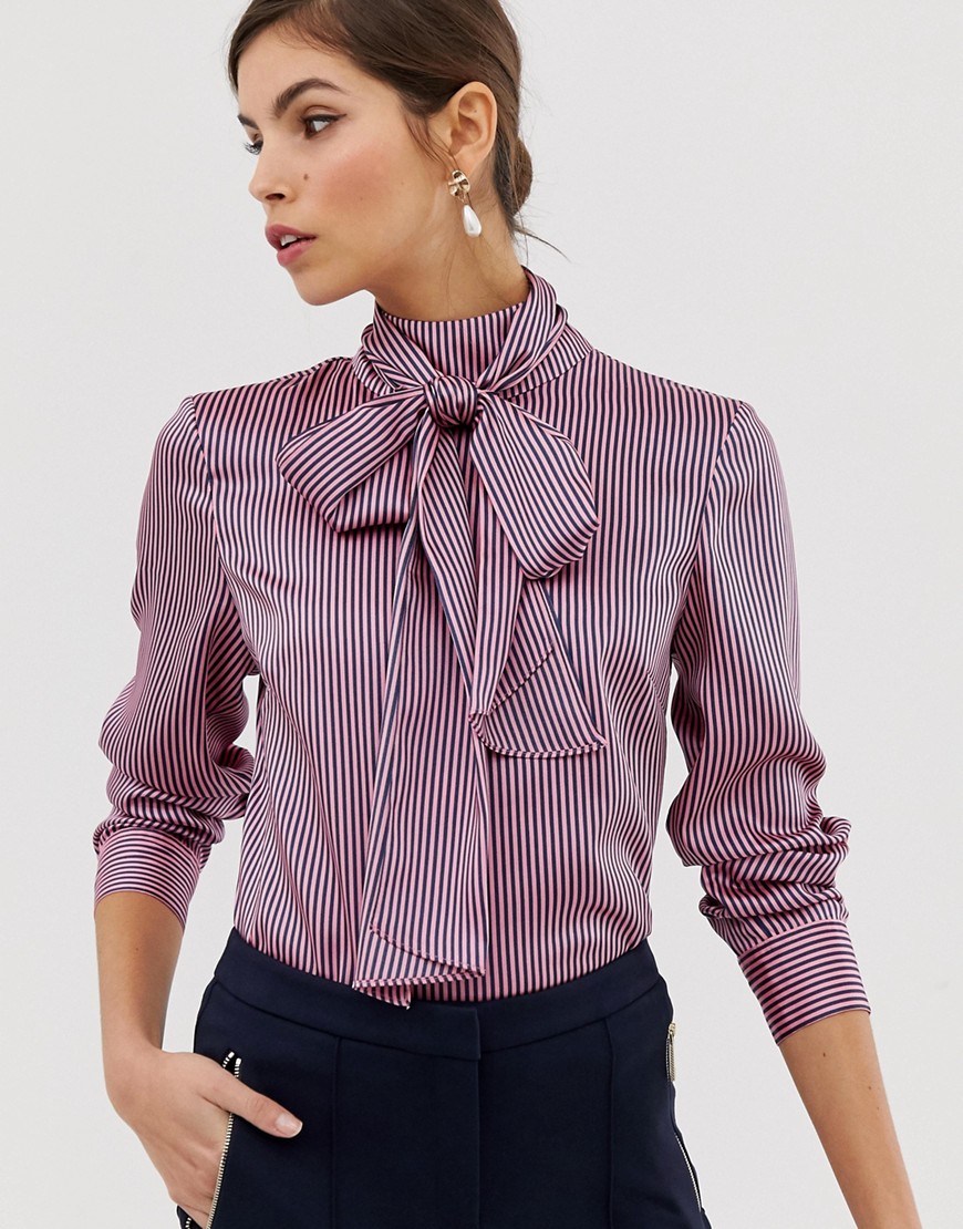 Ted Baker Leynta pussybow striped blouse - Pink