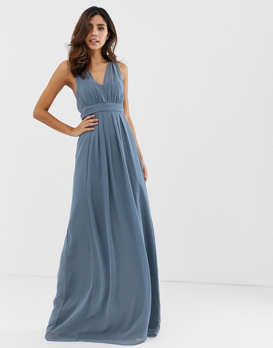 Maids to Measure bridesmaid maxi dress with bow back detail