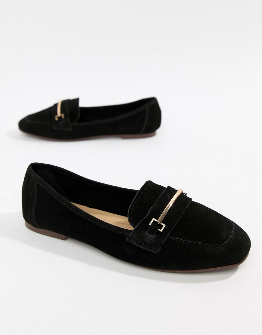 New Look Real Suede Loafer-black