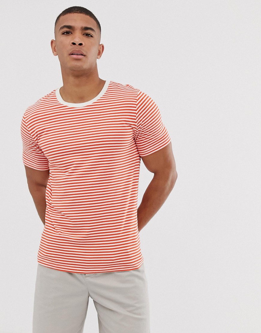 Selected Homme perfect t-shirt in orange stripe