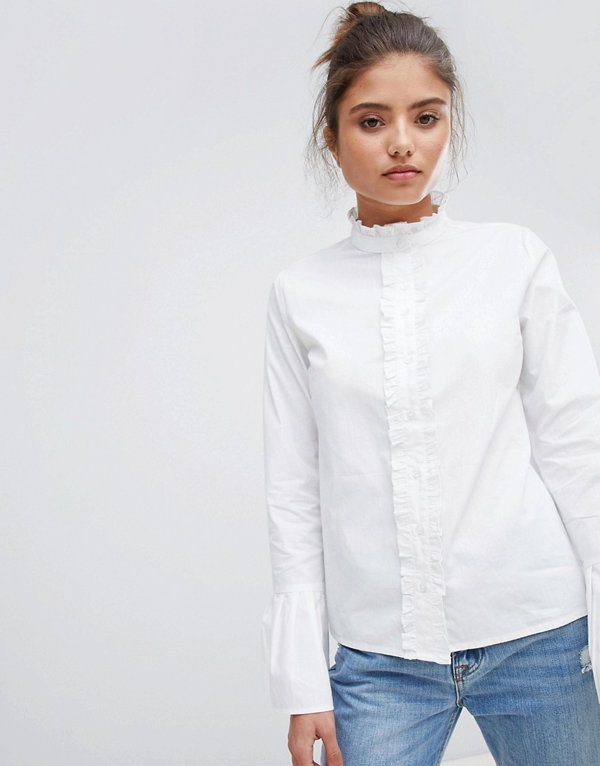 PrettyLittleThing Flare Cuff Shirt - White