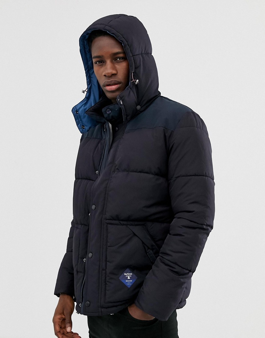 Barbour Beacon Mill hooded padded jacket in navy