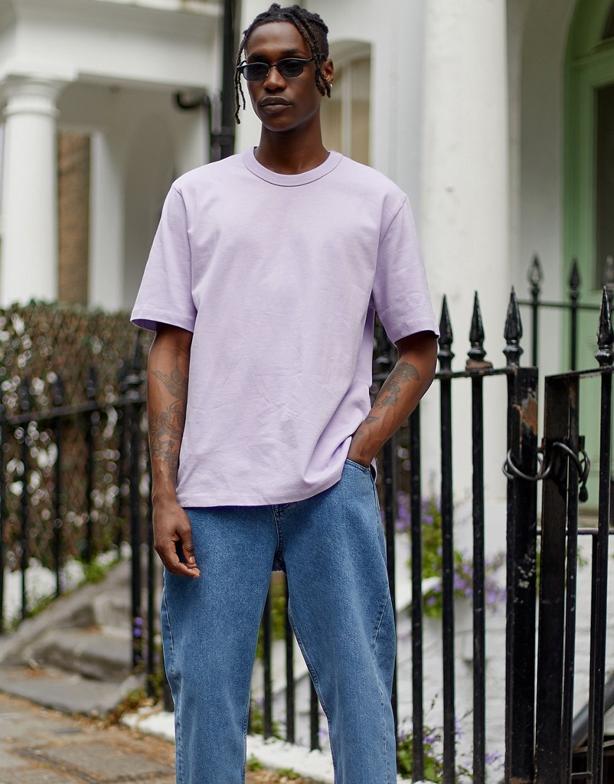 ASOS WHITE loose fit heavyweight t-shirt in pastel lilac