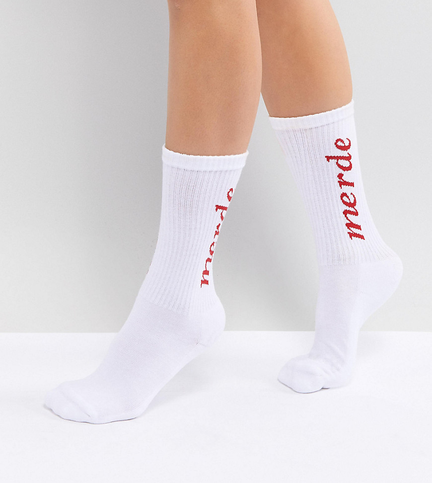 Adolescent Clothing Merde Socks - White