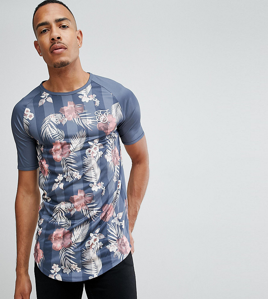 SikSilk muscle fit t-shirt in floral print